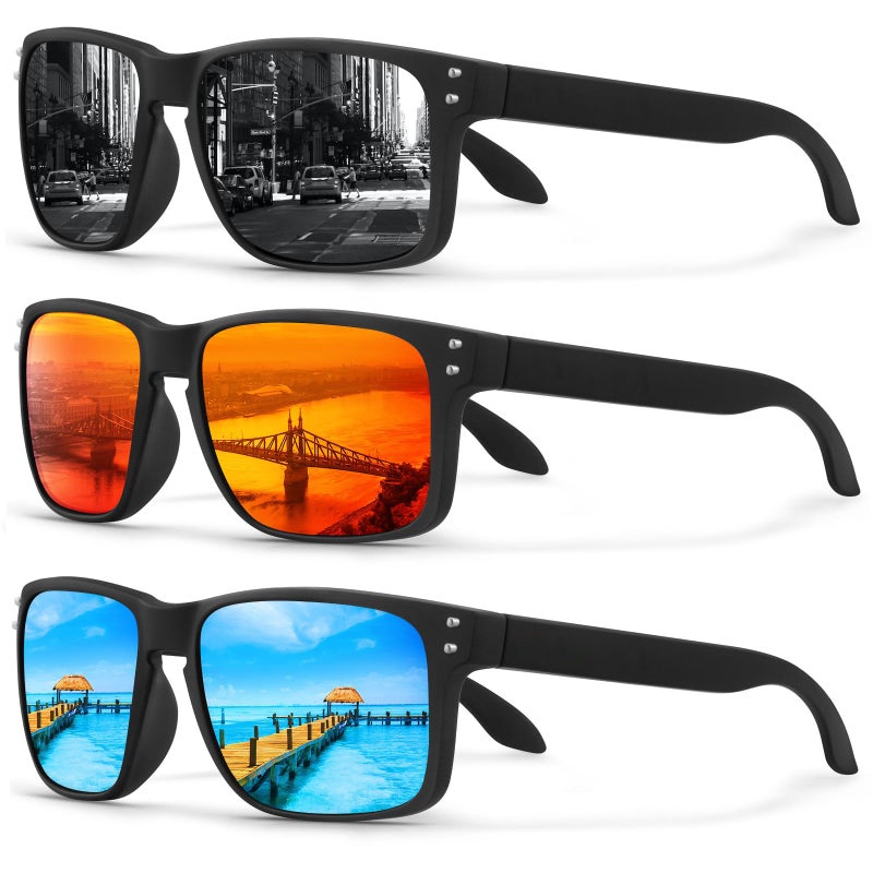 KUGUAOK Polarized Square Sunglasses For Men and Women Matte Finish Sun Glasses UV Protection Glasses - Image 1